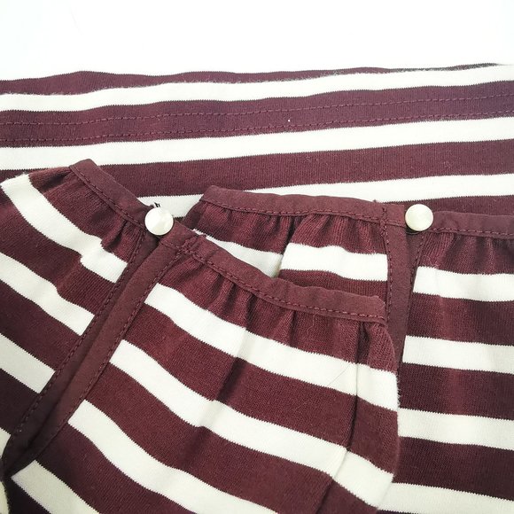J. Crew Structured Stripe Keyhole Brown Blouse Size S - Picture 7 of 8